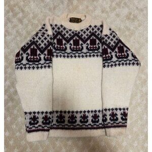 Nordstrikk Norway Sweater Womens Medium Cream Pure Wool Nordic Fair Isle Vintage